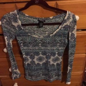 Rue 21 Long Sleeve Tribal Shirt